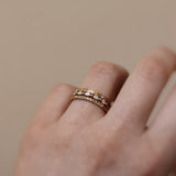 Finished: Jade Enough Ring with Olive Green Sapphires and Champagne Diamonds