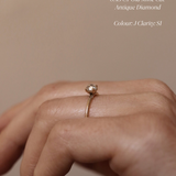 Gammeldags Solitärring med Antikdiamant - Old Mine Cut