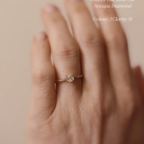 Gammeldags Solitärring med Antikdiamant - Old Mine Cut