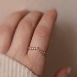 Finished: Diamond Triangle Ring with Diamonds and Dark Green Tourmalines