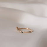 Finished: Diamond Triangle Ring with Diamonds and Dark Green Tourmalines