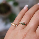 Finished: Mini Edith Ring with Dark Green Tourmalines
