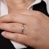 Finished: Edith Ring with Diamond and Pinkish Purple Sapphires