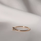 Finished: Mini Elise Ring with Diamond and Olive Green Sapphires