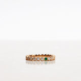 Astrid Vintage Diamond Band Med En Smaragd