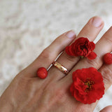 Nonna's Dome Ring med Rubiner