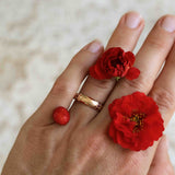 Nonna's Dome Ring med Rubiner