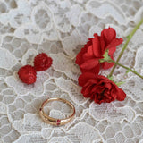 Nonna's Dome Ring med Rubiner