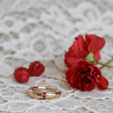 Nonna's Dome Ring med Rubiner