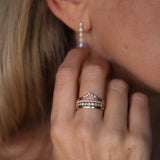 Harmoni - Astrid Vintage Diamond Band med gröna turmaliner och diamanter