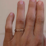 Three Dots Spread Around Ring med Chokladdiamanter och Diamanter