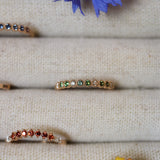 Harmoni - Astrid Vintage Diamond Band med gröna turmaliner och diamanter