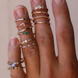 Vintage Style Mini Edith Ring med Smaragder