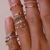 Vintage Style Mini Edith Ring med Smaragder