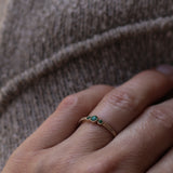 Vintage Style Mini Edith Ring med Smaragder