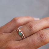 Vintage Style Mini Edith Ring med Smaragder