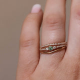 Finished: Gilda Ring with Light Green Sapphire and Diamonds