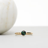 Finished: 24 Hour Auction! Pre-Owned One-Of-A-Kind Custom Lucy Ring with 6 mm Dark Green Tourmaline