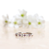 Finished: Hilda Ring in White Gold with Light Pink Sapphires and Diamonds