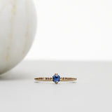 Finished: Not At All Tiny Sparkle Ring with Royal Blue Sapphire and Chocolate Diamonds