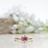 Finished: Solitaire Petite Little Sparkle Ring with Light Pink Morganite and Diamonds