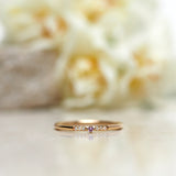 Finished: Tiny Little Sparkle Ring with a Light Pink Sapphire and Diamonds TWVS