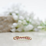 Finished: Idun Diamond Band with Light Pink Sapphires and Marquise Cut Diamonds