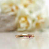 Finished: Tiny Little Sparkle Ring with a Hot Pink Sapphire and Light Pink Sapphires