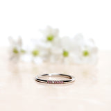 Finished: Jade Petite Enough Ring in White Gold with Light Pink Sapphires and Diamond