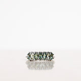 One-Of-A-Kind Art Deco Diamond Ring with Marquise-Cut Olive Green Sapphires and Brilliant Diamonds (Total 1.38 CT)