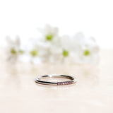 Finished: Jade Petite Enough Ring in White Gold with Light Pink Sapphires and Diamond