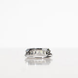 One-Of-A-Kind Art Deco Diamond Ring with Marquise-Cut Olive Green Sapphires and Brilliant Diamonds (Total 1.38 CT)