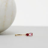 Finished: Edith Little Sparkle Ring with Light Pink Sapphire, Red Rubies and Diamonds TWVS
