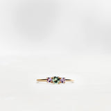 Finished: Edith Ring with Olive Green Sapphire and Lavender Sapphires