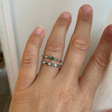 Finished: Not So Tiny Little Sparkle Ring in White Gold with Dark Green Tourmalines