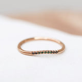 Finished: Jade Petite Wave Enough Ring with Dark Green Tourmalines and Black Diamonds