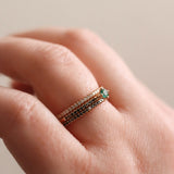 Finished: Not So Tiny Sparkle Ring with Green Emerald and Black Diamonds