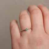Finished: Not So Tiny Sparkle Ring with Green Emerald and Black Diamonds