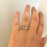 Finished: Mini Angel Ring with Olive Green Sapphires