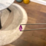 Finished: New Auction Alert: Gemstone Auction! Drop-Shaped, Untreated, Eye-Clean Fuchsia Pink Sapphire, 0.96 CT