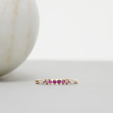 Finished: Idun Diamond Band with Pink Sapphire Gradient