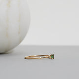 Finished: Low Set Not At All Tiny Ring with a Dark Green Tourmaline
