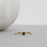 Finished: Low Set Not At All Tiny Ring with a Dark Green Tourmaline