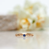 Finished: New Model! Not So Tiny Little Sparkle Ring with a Light Blue Sapphire and Diamonds - Low Setting