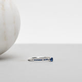Finished: Low Set Not So Tiny Sparkle Ring in White Gold with Blue Sapphires