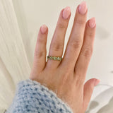 One-of-a-Kind Angel Ring with Olive Green Sapphires