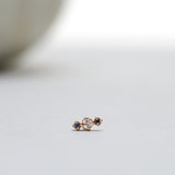 Finished: Tiny Brigitte Diamond Stud Earring with Dark Blue Sapphires and Diamond TWVS