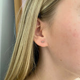 Finished: Tiny Brigitte Diamond Stud Earring with Olive Green Sapphires