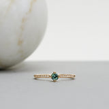 Finished: Not At All Tiny Sparkle Ring with a Limited Edition Sea Green Tourmaline and Diamonds