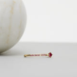 Finished: Not So Tiny Sparkle Ring with a Red Ruby and Light Pink Sapphires